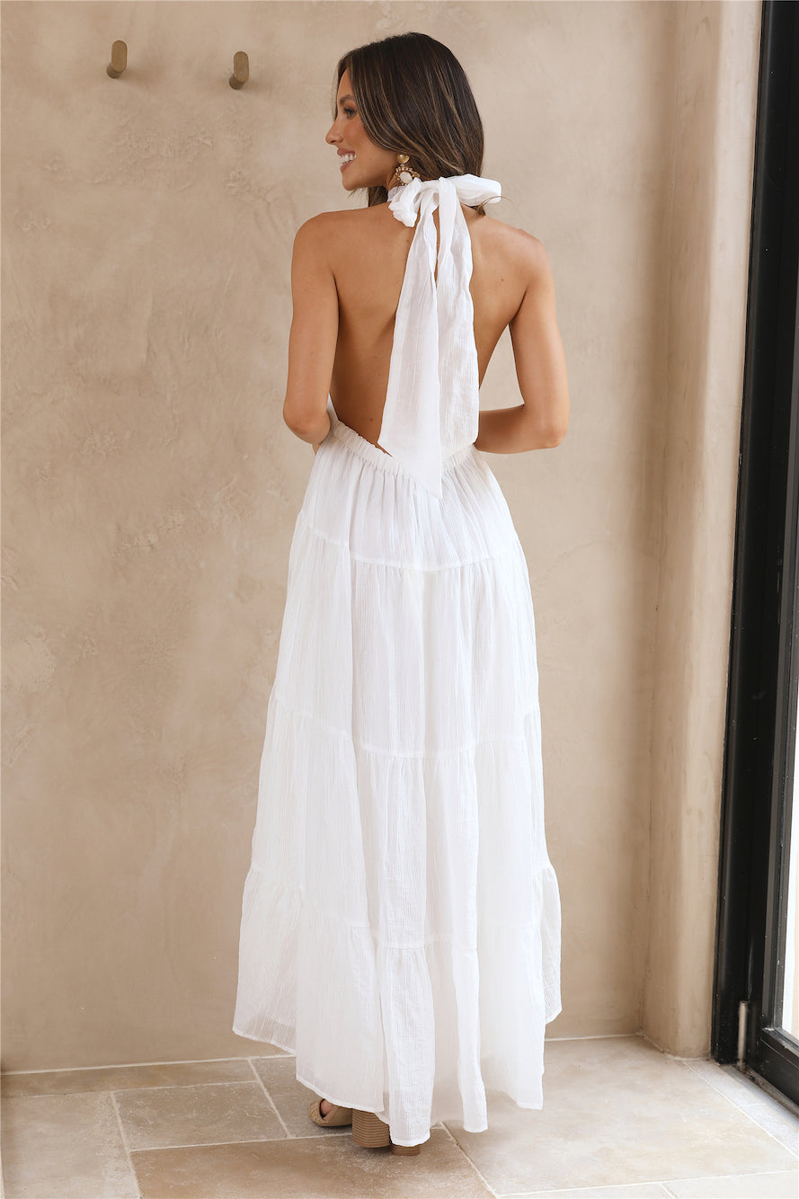 Spring Sunsets Maxi Dress White