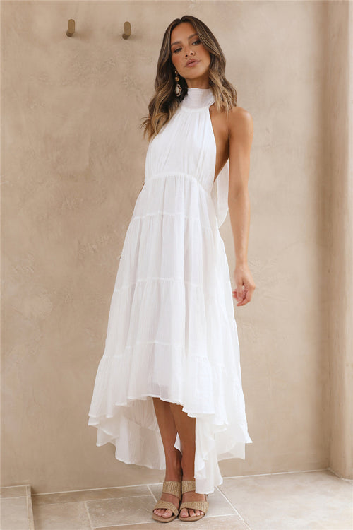 Spring Sunsets Maxi Dress White