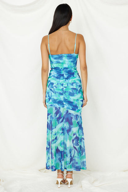 Deep Sea Dive Maxi Dress Blue