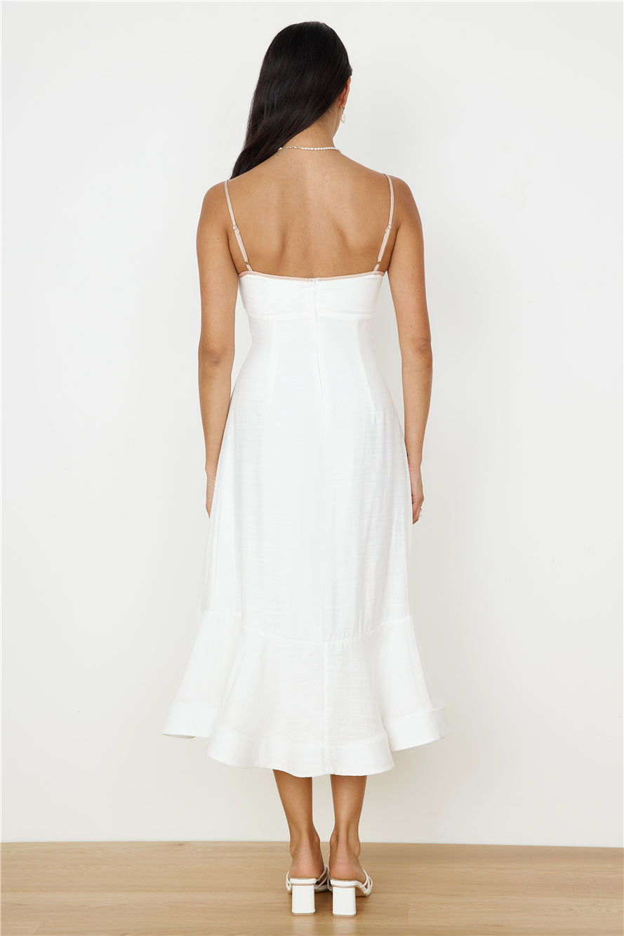 Running Free Midi Dress White