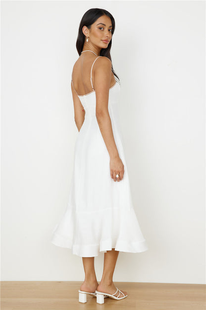 Running Free Midi Dress White