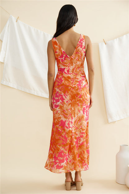 Dessert First Maxi Dress Orange