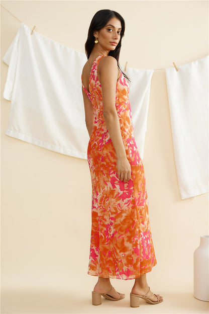 Dessert First Maxi Dress Orange