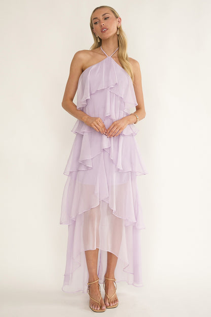 Darylyn Tiered Ruffle Maxi Dress Lilac