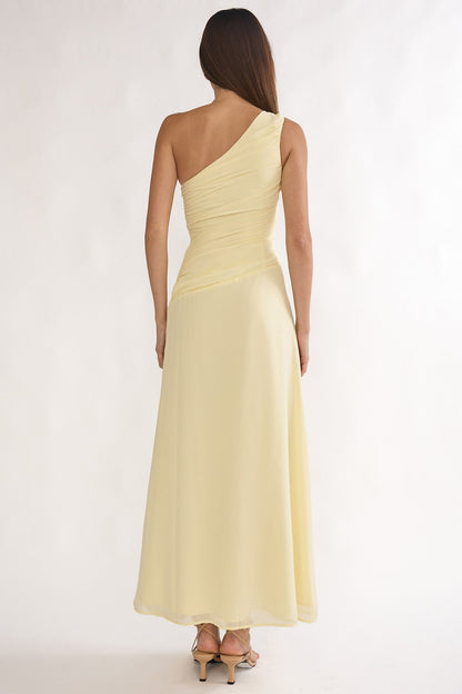 Ivora One-Shoulder Cut-Out Waist Maxi Dress Butter