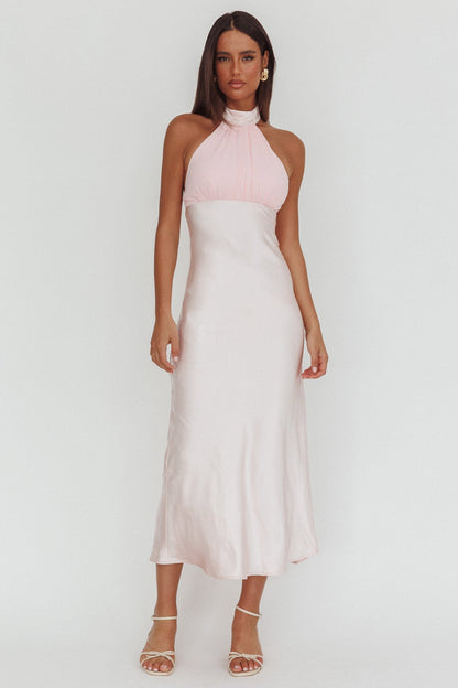 Kaivira Halterneck Maxi Dress Pink