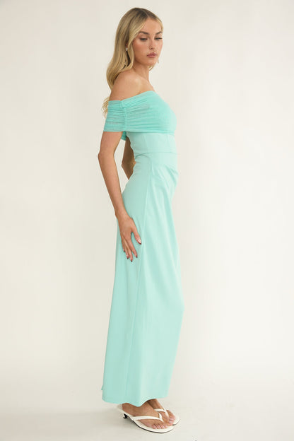 Love Languages Off-Shoulder Maxi Dress Mint