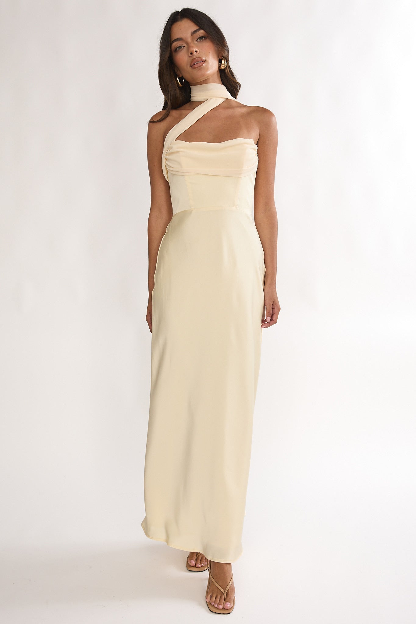 Merisalyn Strapless Scarf Maxi Dress Butter