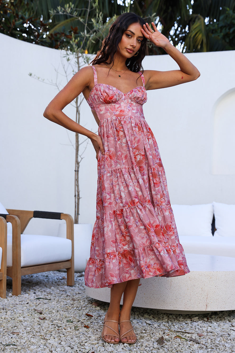 Always On My Mind Midi Dress Pink