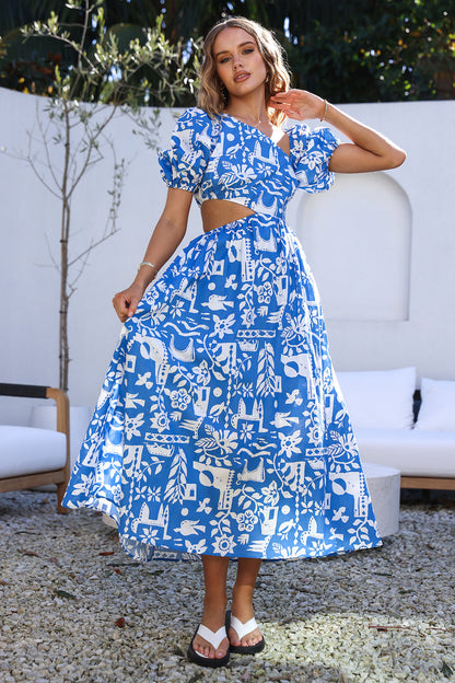 Art Gallery Maxi Dress Blue