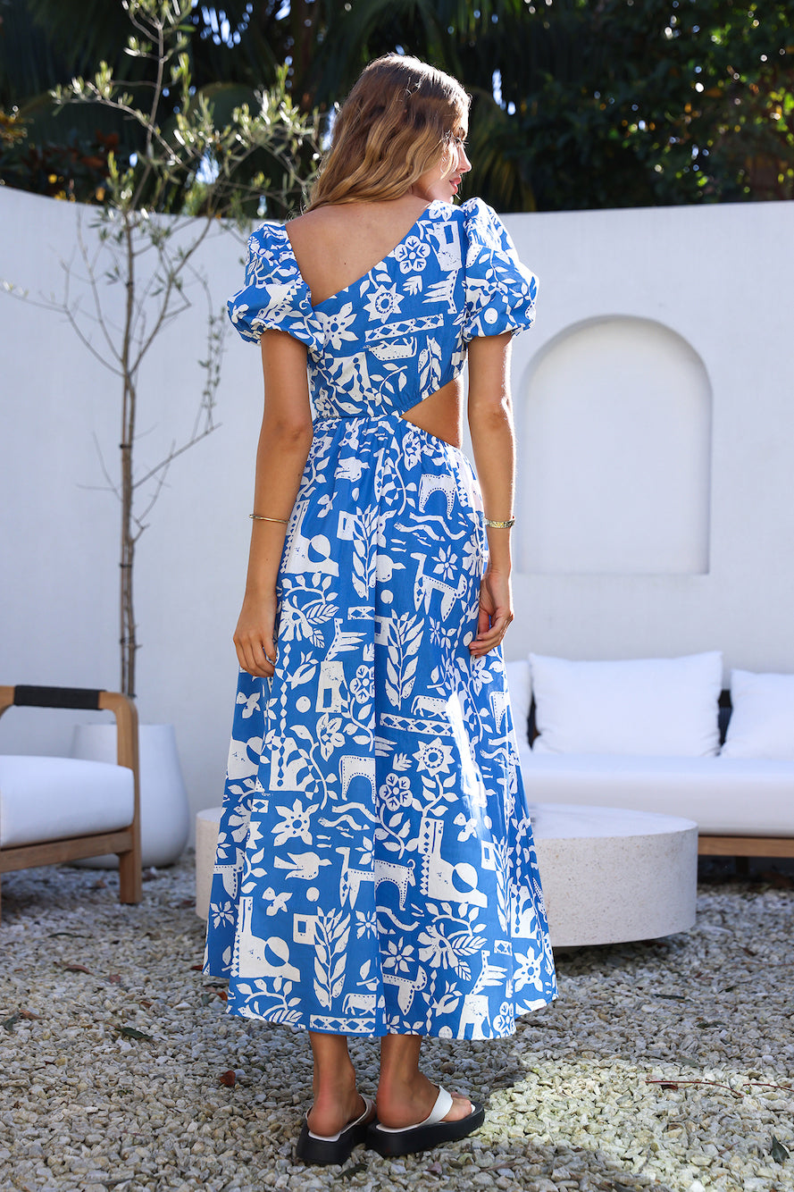 Art Gallery Maxi Dress Blue