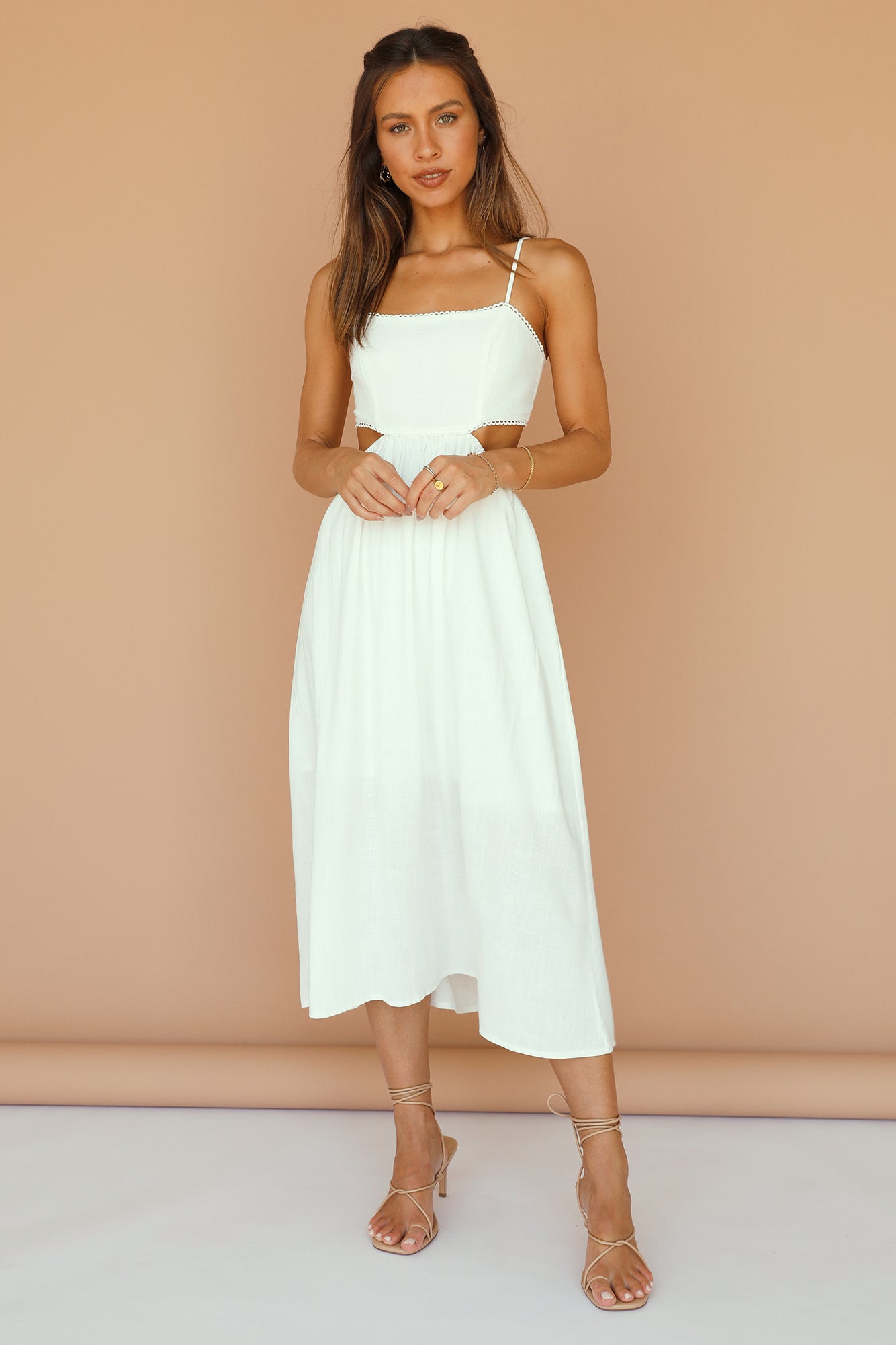 Pearlescent Maxi Dress White