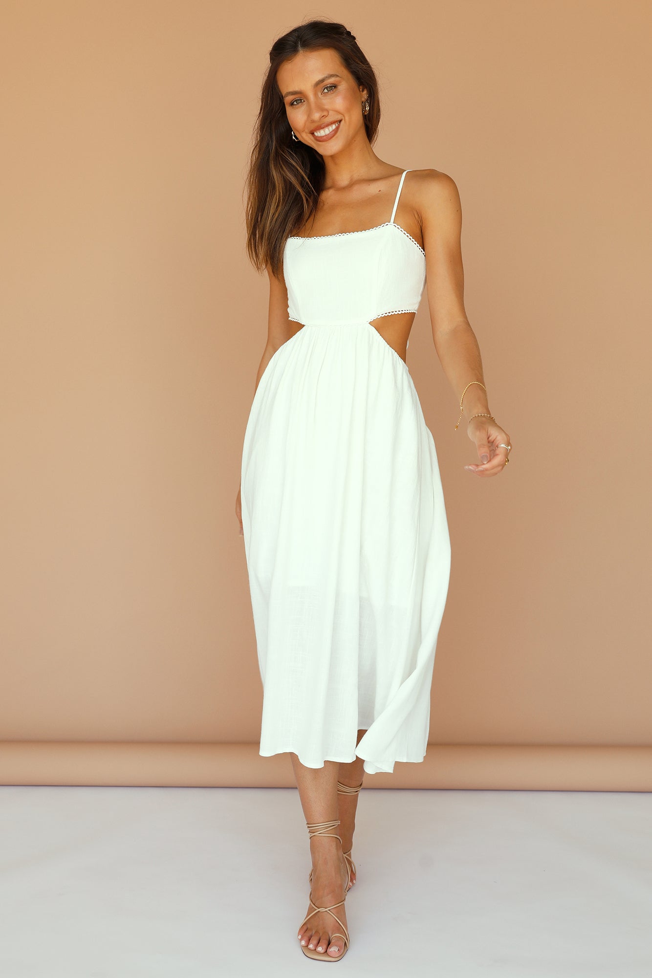 Pearlescent Maxi Dress White