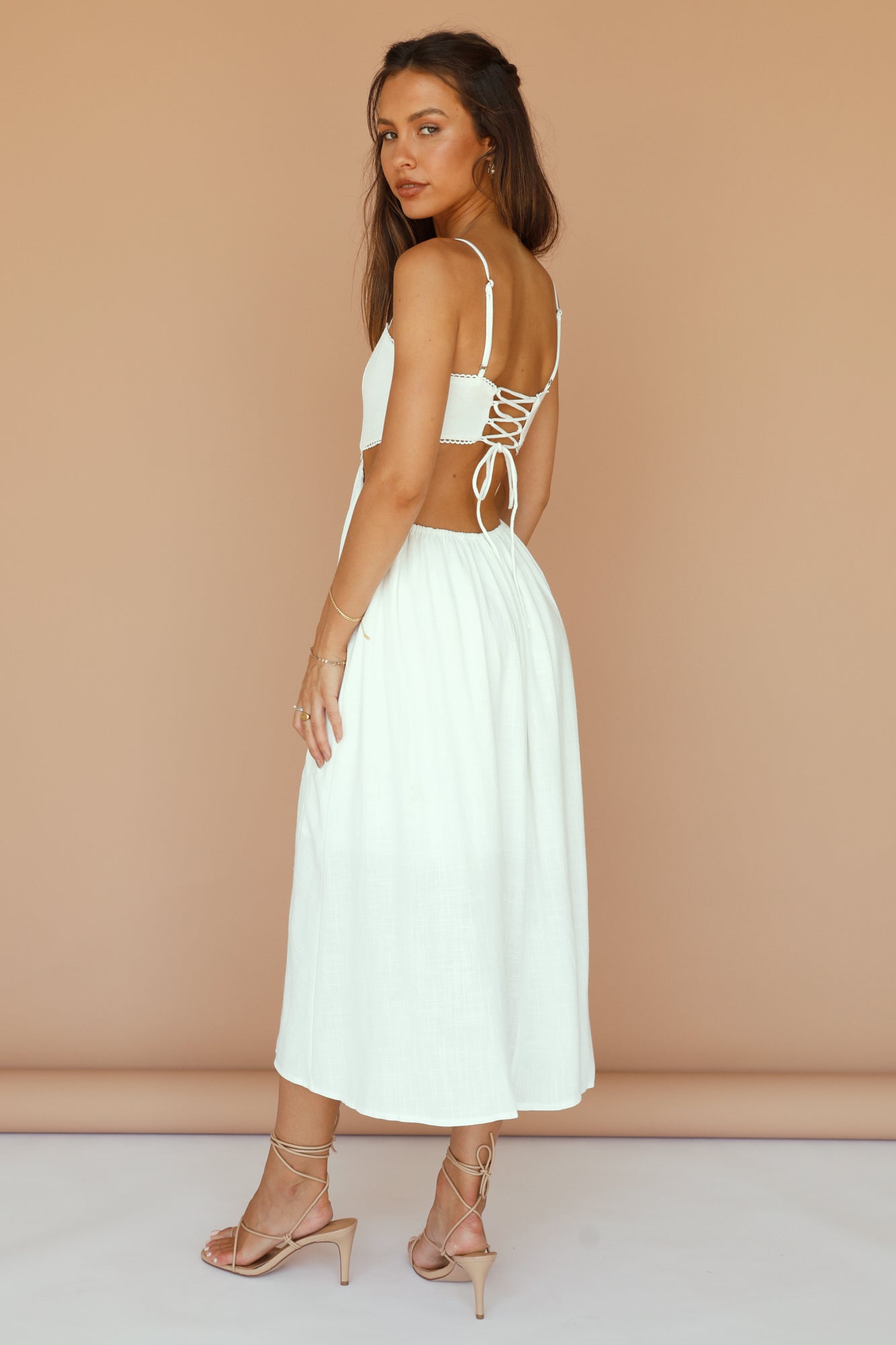 Pearlescent Maxi Dress White