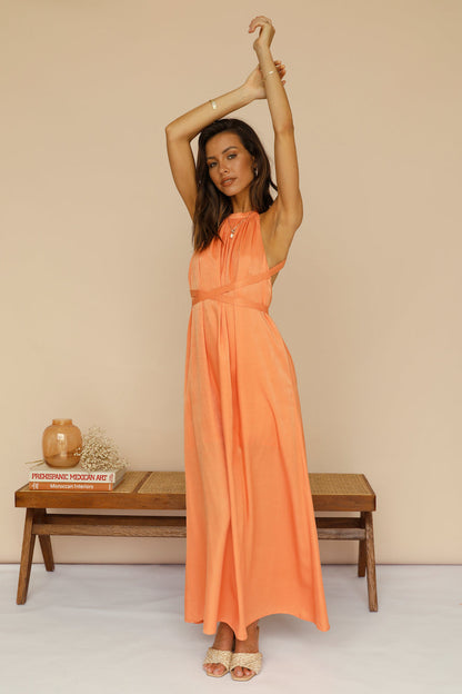 Mari And Gold Maxi Dress Orange