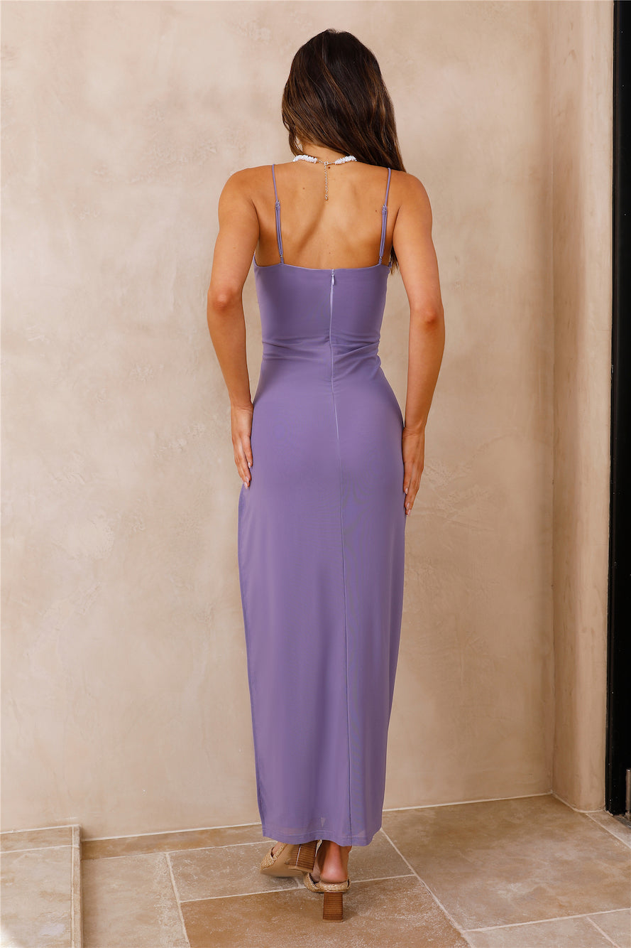 Celestial Wonder Mesh Maxi Dress Purple