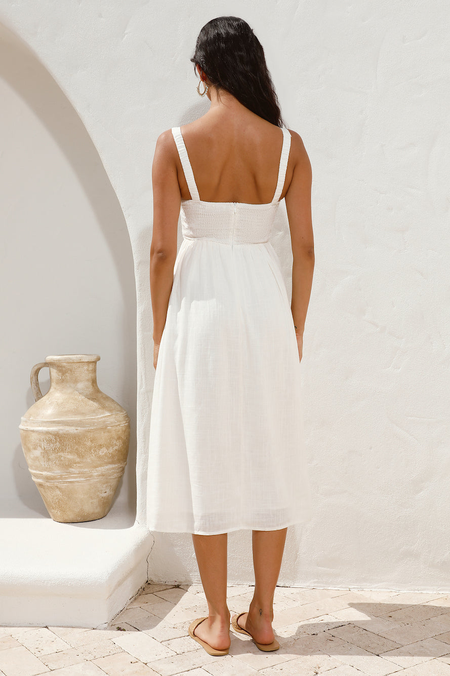 Angelic Forces Midi Dress White